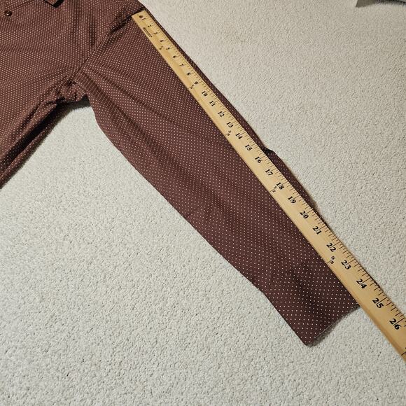 Steven by Steven Land Men’s Dress Shirt Brown Micro Dot Pattern 17 34/35 Modern - Picture 10 of 10